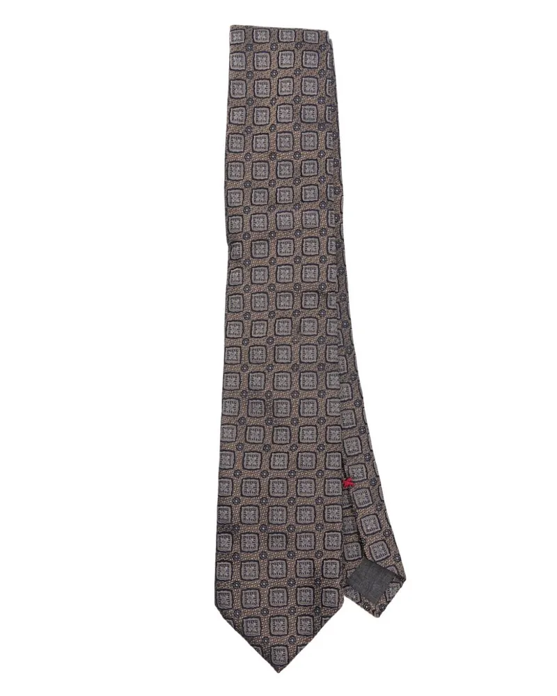Brunello Cucinelli Seidenkrawatte mit Jacquardmuster - Braun Braun