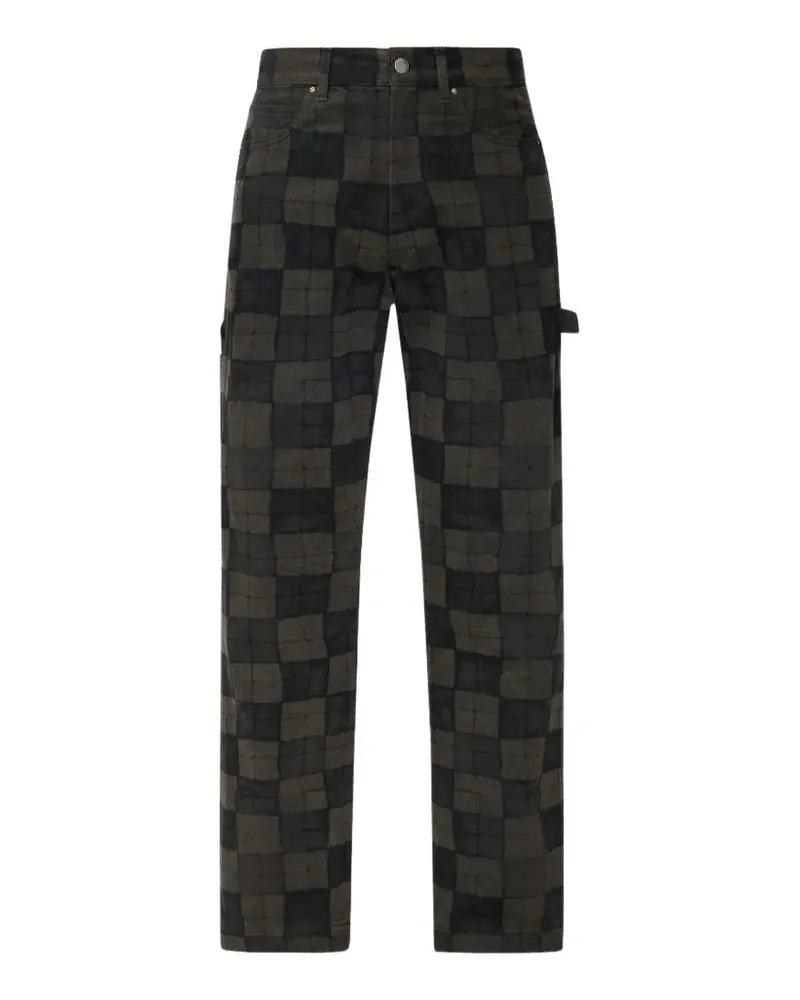 Amiri Chateau Crest Carpenter checkered jeans - Schwarz Schwarz