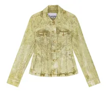 Jeansjacke mit Acid-Wash-Effekt - Grün