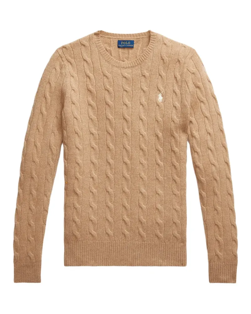 Ralph Lauren Pullover mit Zopfmuster und Logo-Stickerei - Braun Braun