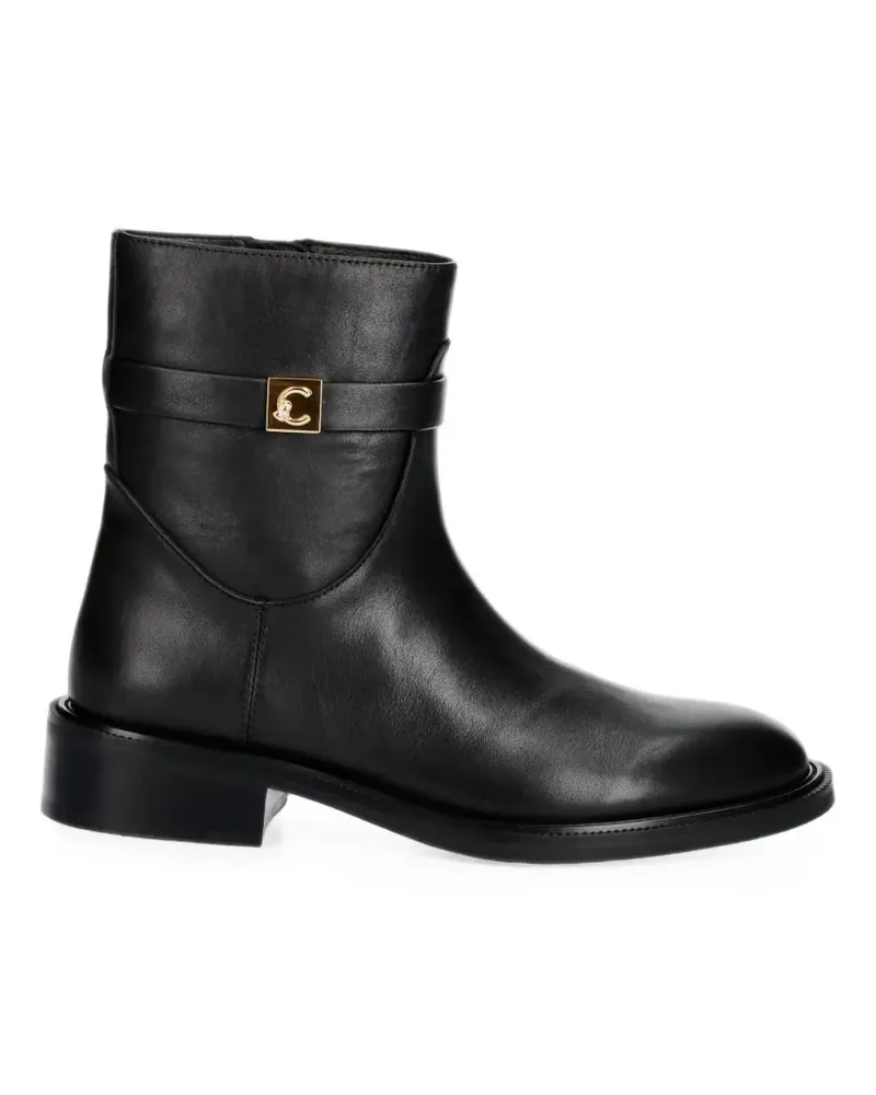 Coccinelle Stiefeletten mit Logoplakette und Schnalle - Schwarz Schwarz