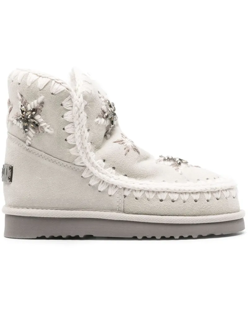 Mou Stiefel mit Sternstickerei - Grau Grau
