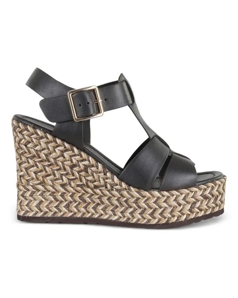 Paloma Barceló Gewebte Sandalen mit Schnalle - Schwarz Schwarz