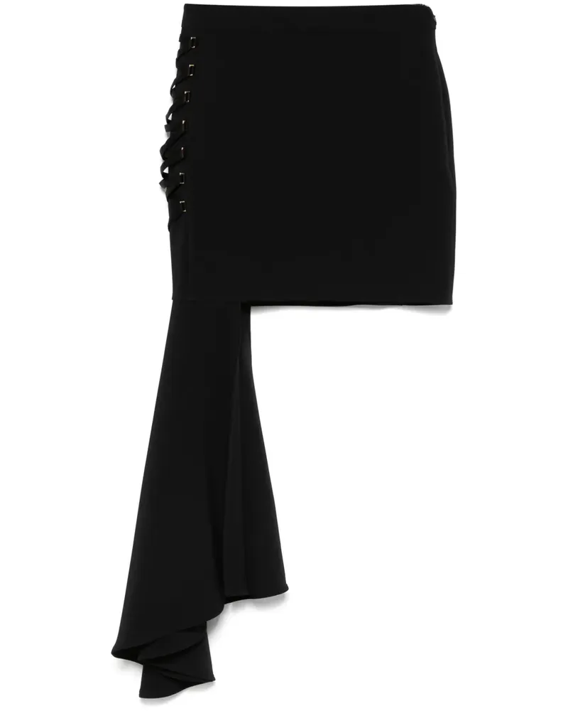 Elisabetta Franchi Asymmetrischer Krepp-Minirock - Schwarz Schwarz