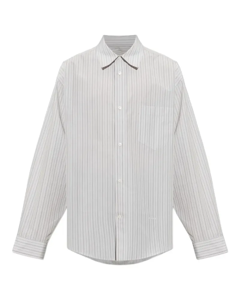 Marni Gestreiftes Oversized-Hemd - Weiß Weiß