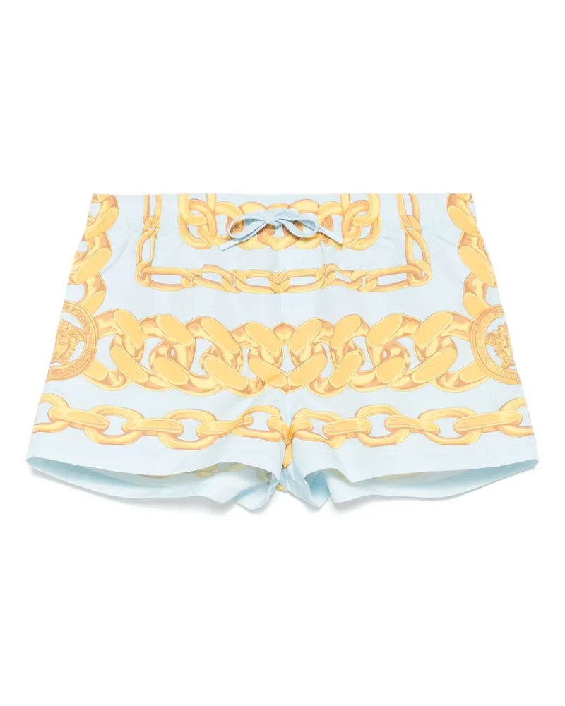 Versace Badeshorts mit Medusa Chain-Print - Blau Blau