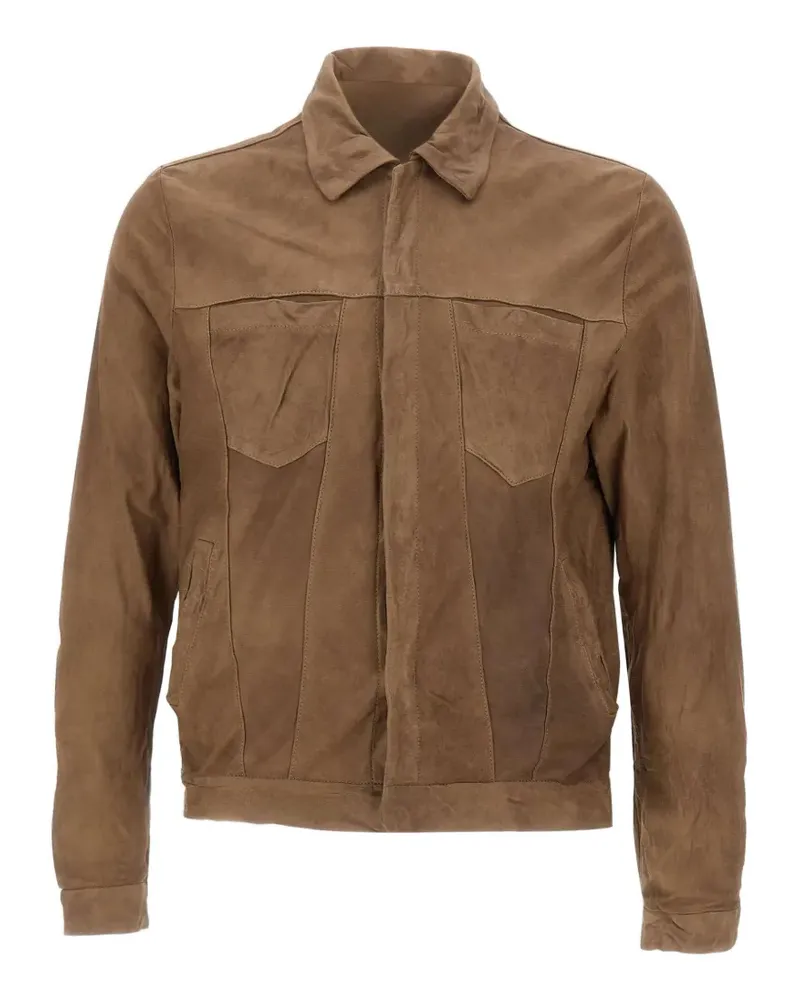 Giorgio Brato crinkled chest-pocket jacket - Braun Braun