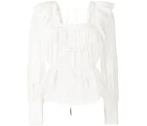 Bluse mit Cut-Outs - Weiß