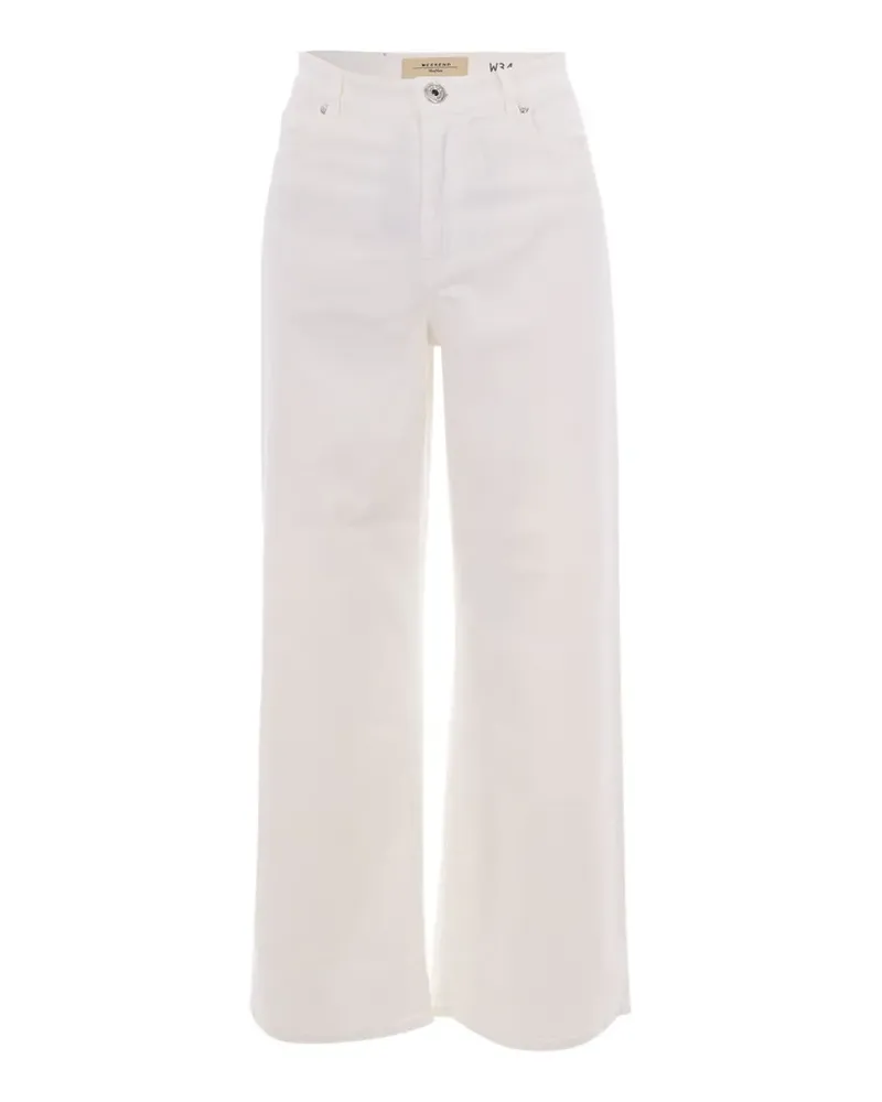 Max Mara logo-patch wide-leg jeans - Weiß Weiß