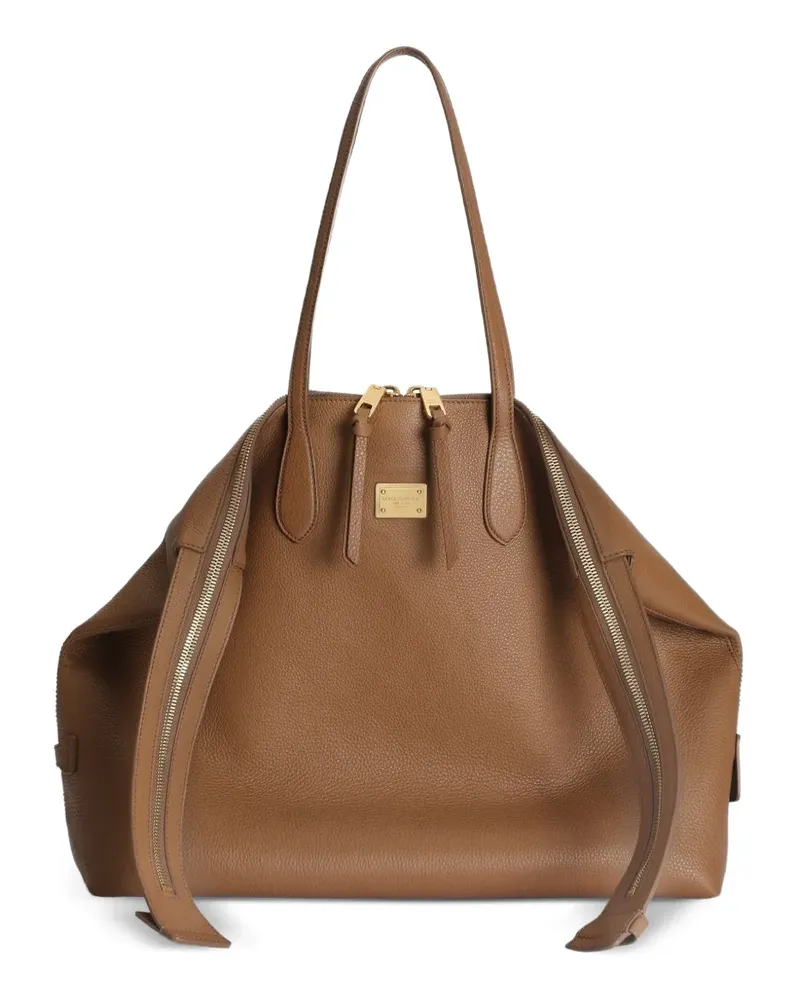 Dolce & Gabbana Vittoria Schultertasche mit Logo - Nude Nude