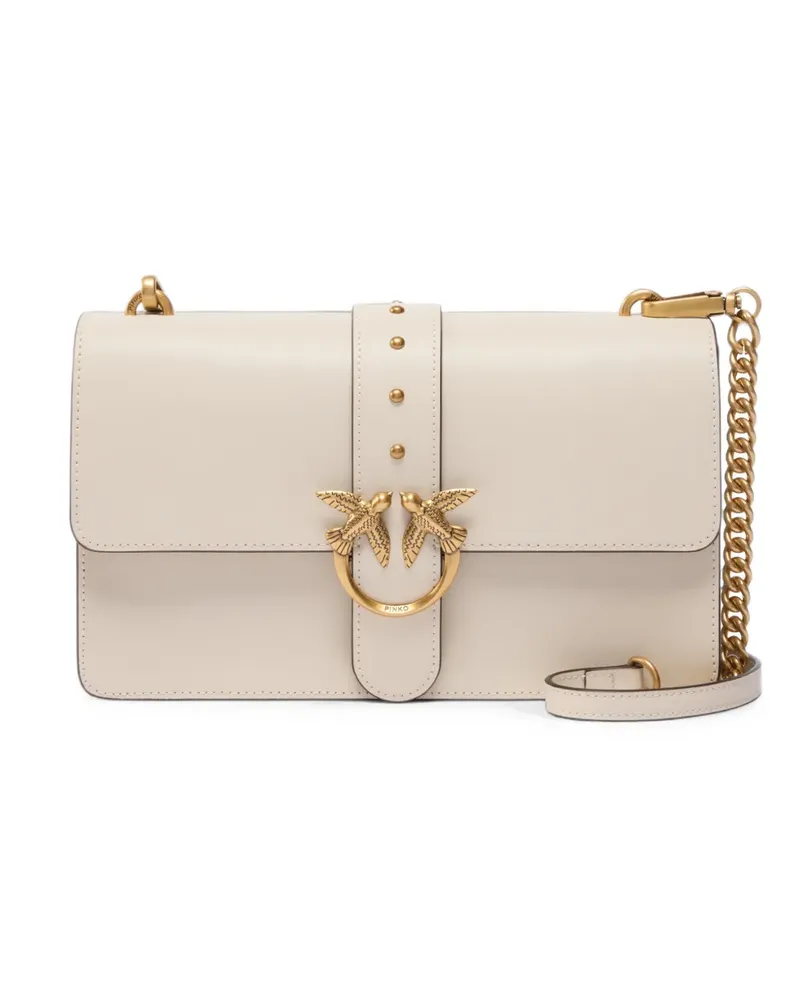 Pinko Medium Love bag one leather handbag with new buckle - Nude Nude