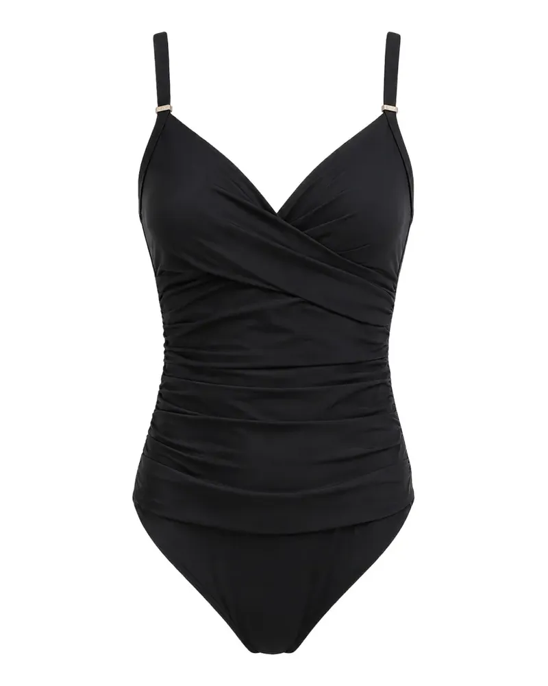 DKNY twist-front ruched swimsuit - Schwarz Schwarz