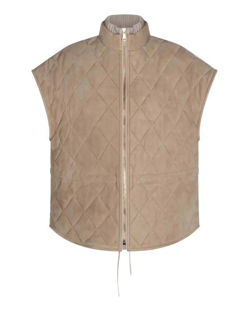 Fabiana Filippi quilted gilet - Nude Nude