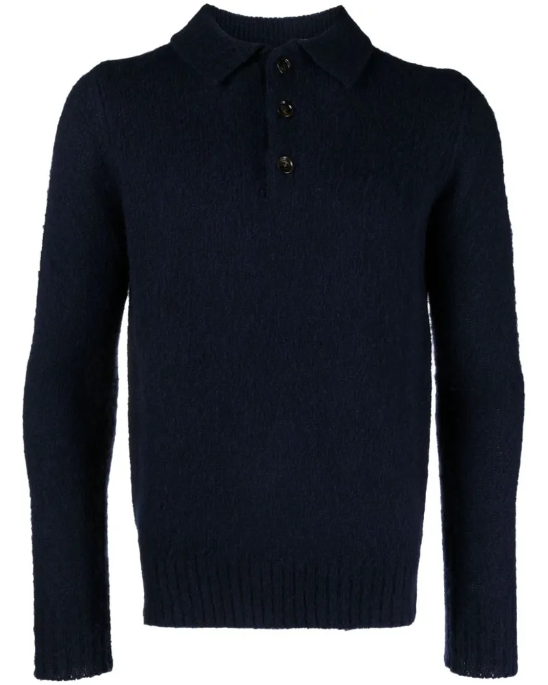 ASPESI Gestricktes Poloshirt - Blau Blau