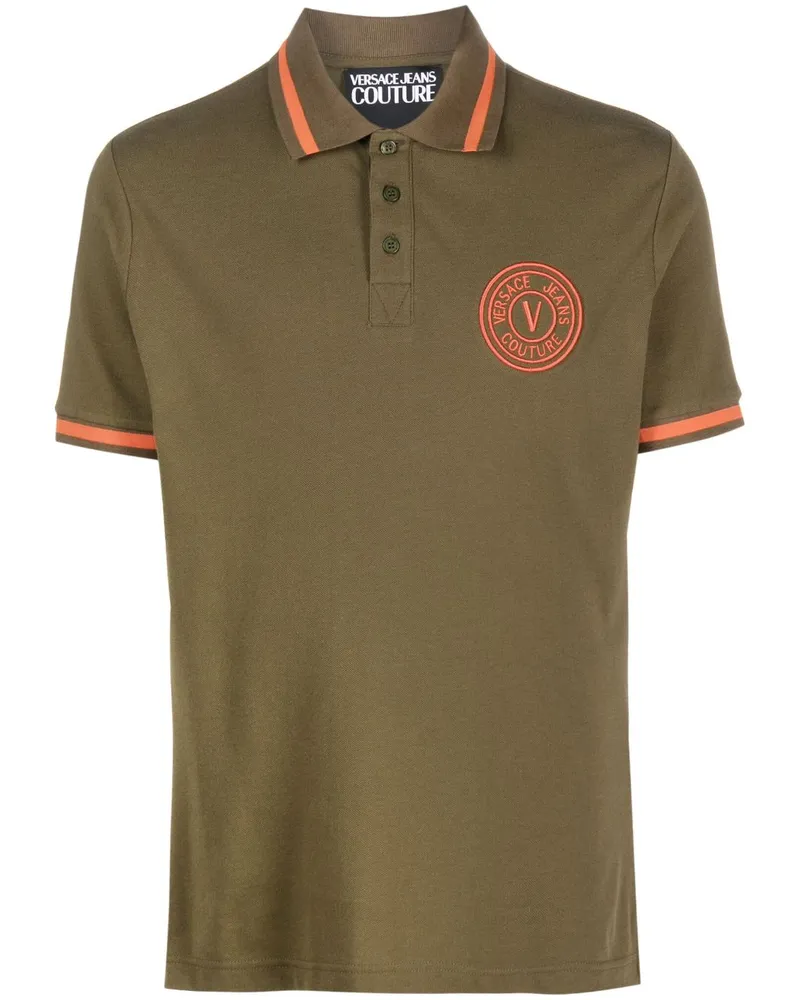 Versace Jeans Poloshirt mit Logo-Stickerei - Grün Grün