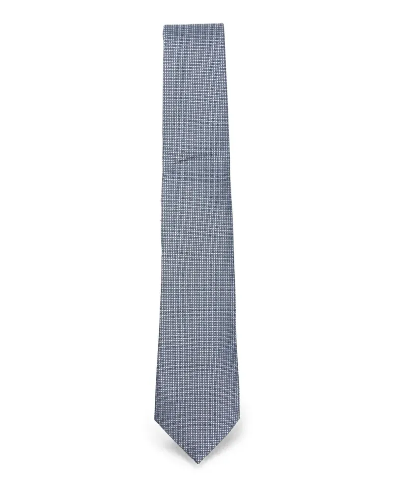 Canali Seidenkrawatte mit Mikro-Muster - Blau Blau