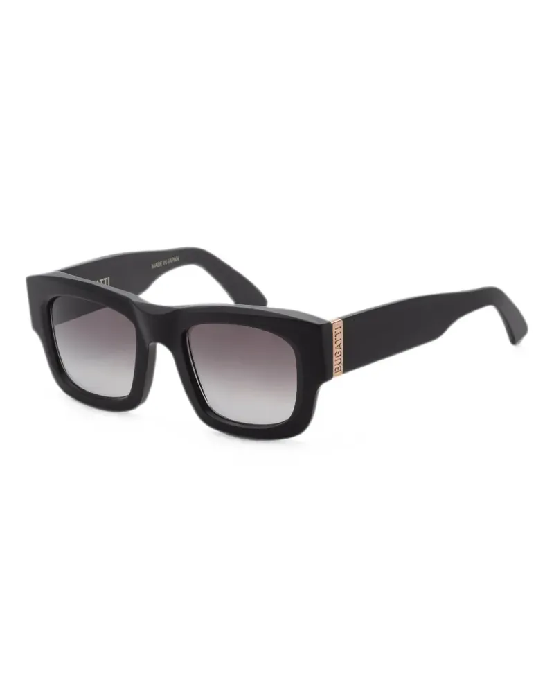 Bugatti Sonnenbrille mit eckigem Gestell - Schwarz Schwarz
