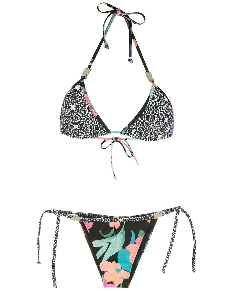 Amir Slama Ilha de Hibiscus Bikini - Schwarz Schwarz