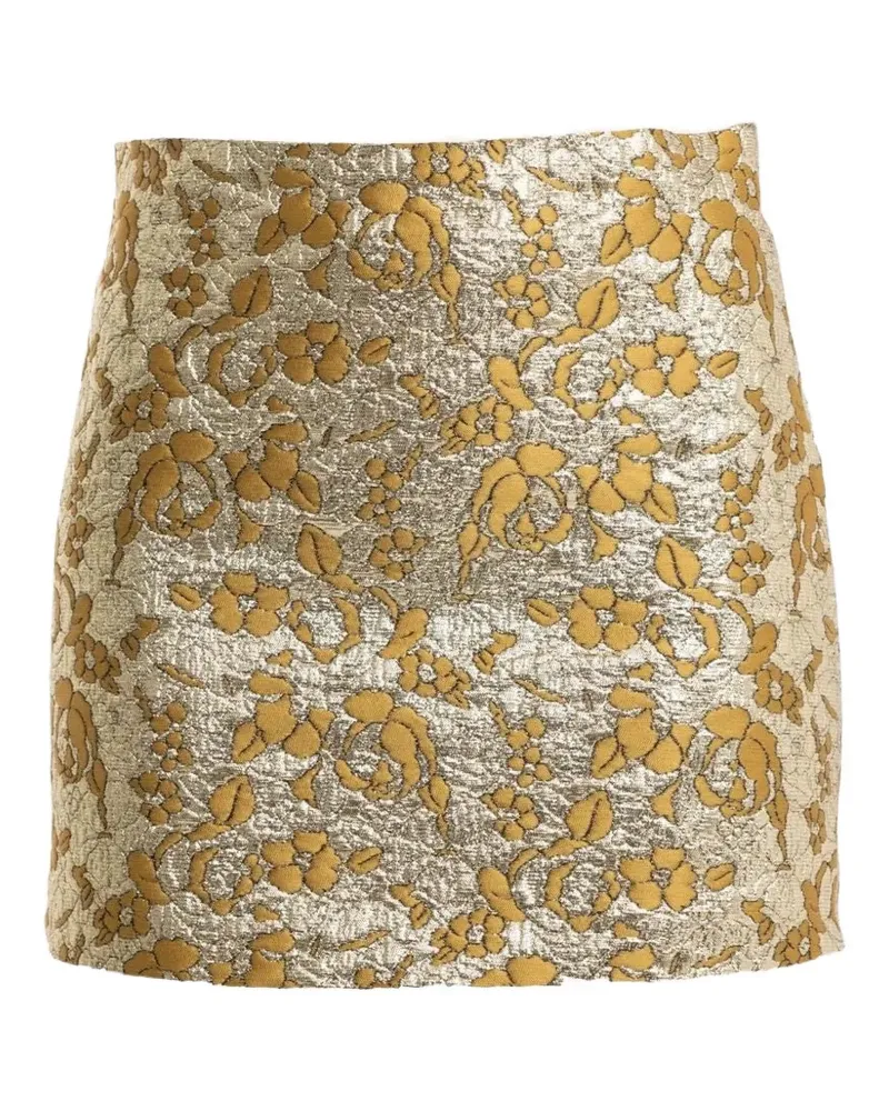 Des Phemmes floral-brocade skirt - Gold Gold