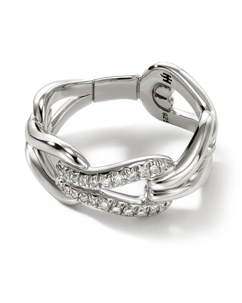 John Hardy Surf Pavé Ring - Silber Silber