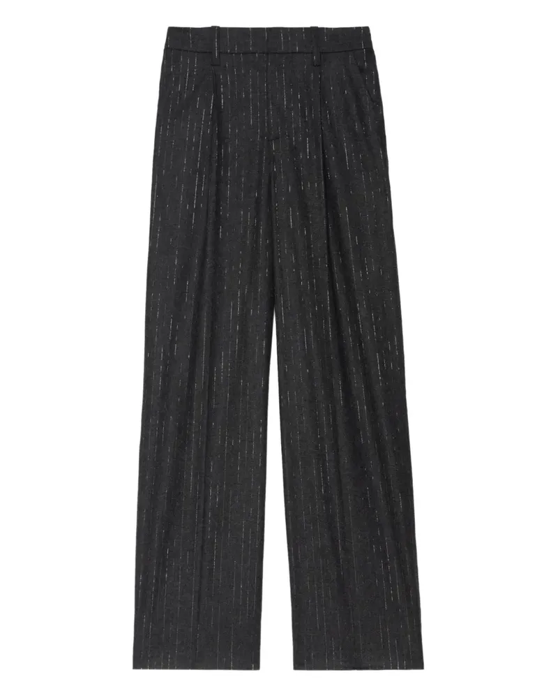 Zadig & Voltaire Nadelstreifenhose mit Bundfalten - Schwarz Schwarz