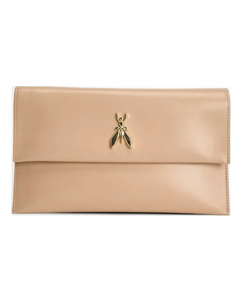 Patrizia Pepe logo-detail clutch bag - Nude Nude
