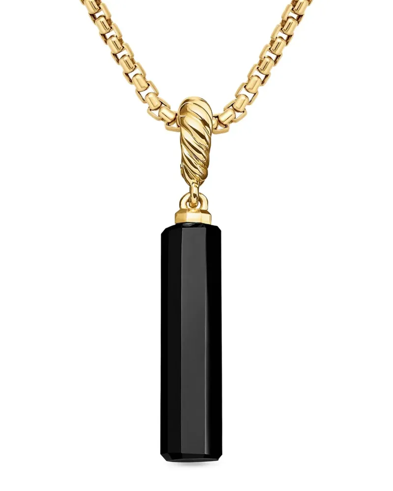 David Yurman 18kt Barrel Gelbgoldamulett mit Onyx (20mm Gold