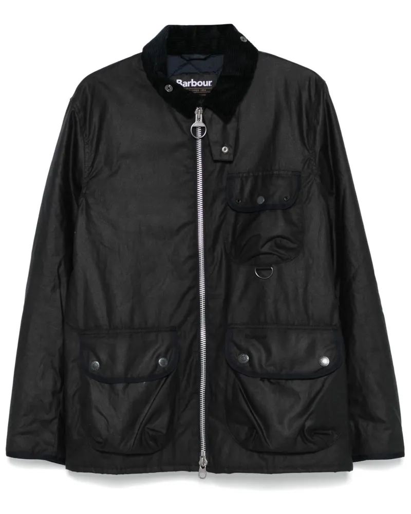 Barbour Angler Waxed Jacke - Blau Blau