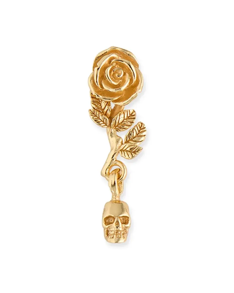 Emanuele Bicocchi Rose and Skull Ohrring - Gold Gold