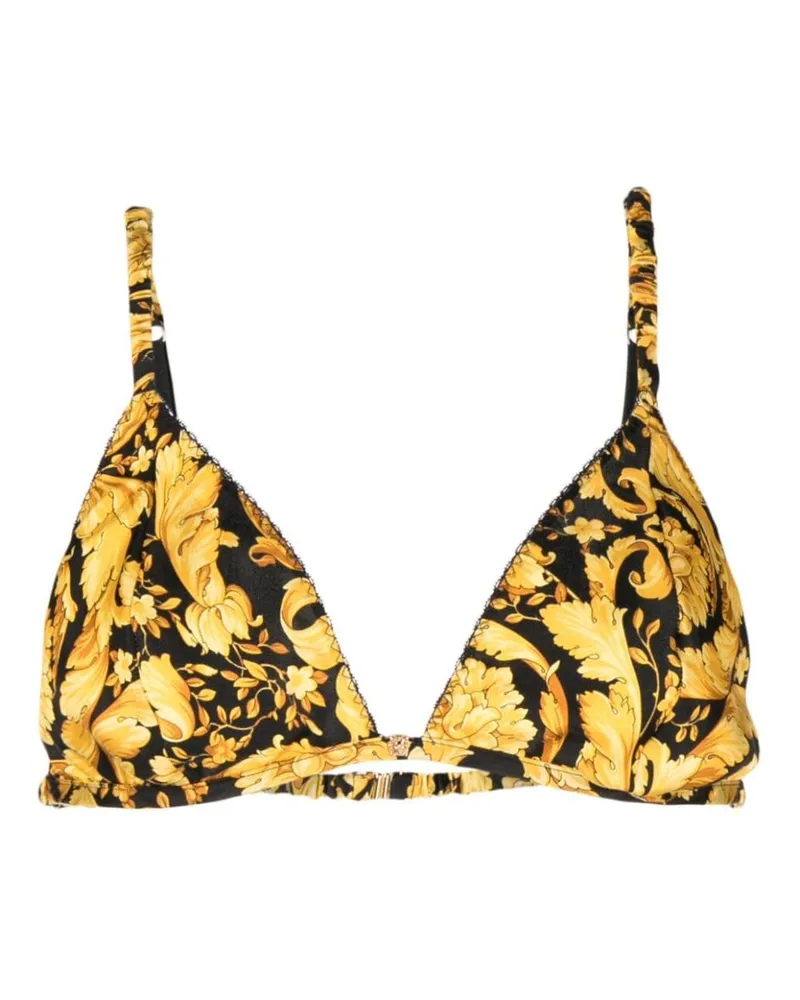 Versace BH aus Seide mit Barocco-Print - Gelb Gelb