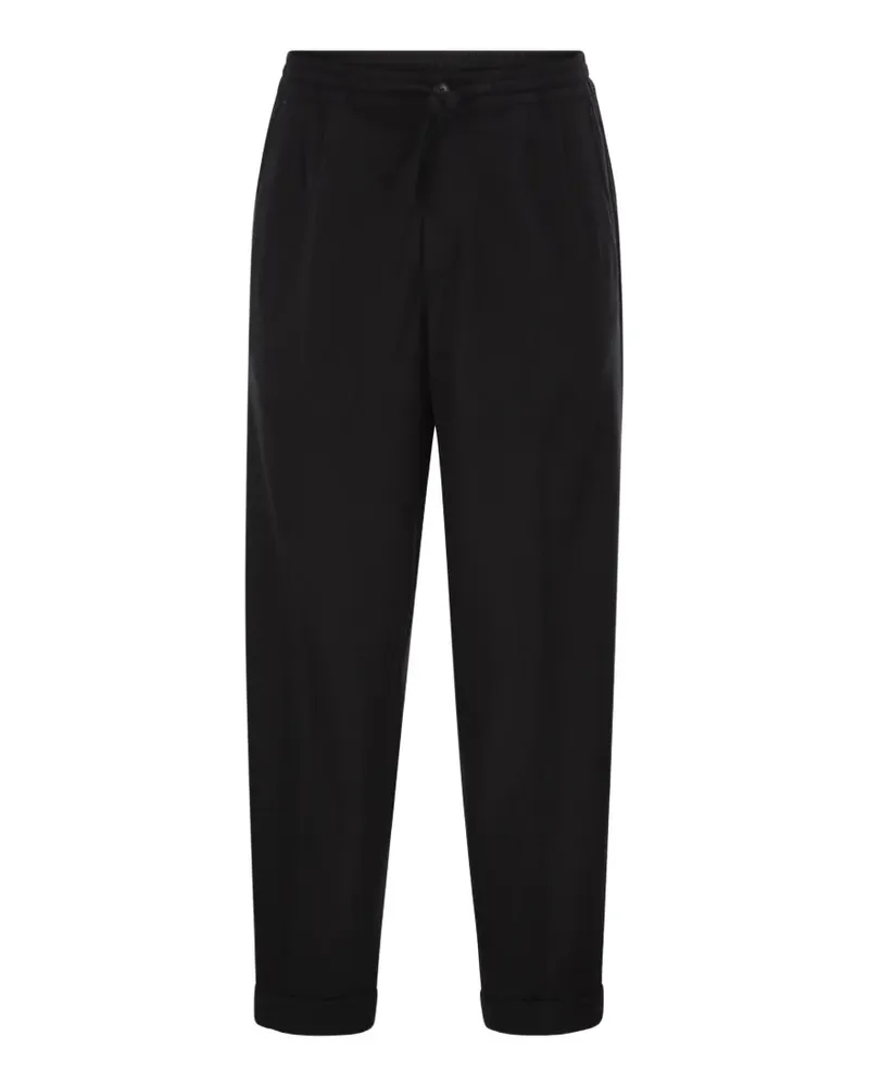 Fedeli Harvard double-pleat trousers - Schwarz Schwarz