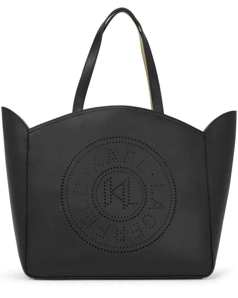 Karl Lagerfeld K/Circle Handtasche mit perforiertem Logo - Schwarz Schwarz