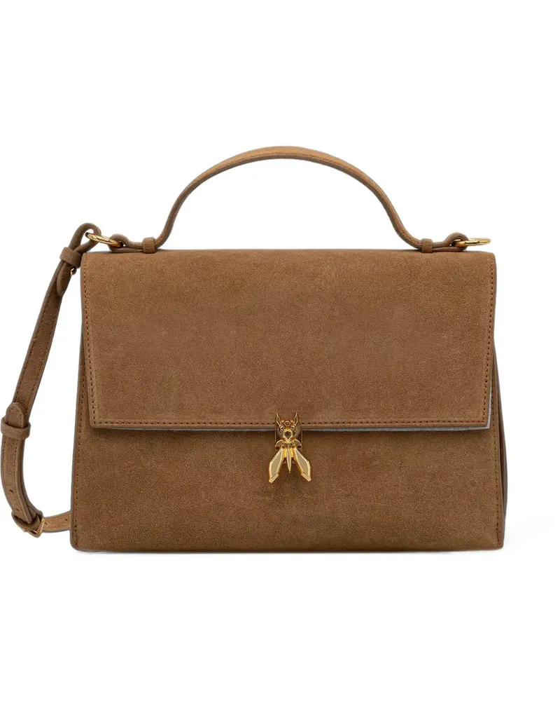 Patrizia Pepe Fly-plaque suede shoulder bag - Braun Braun
