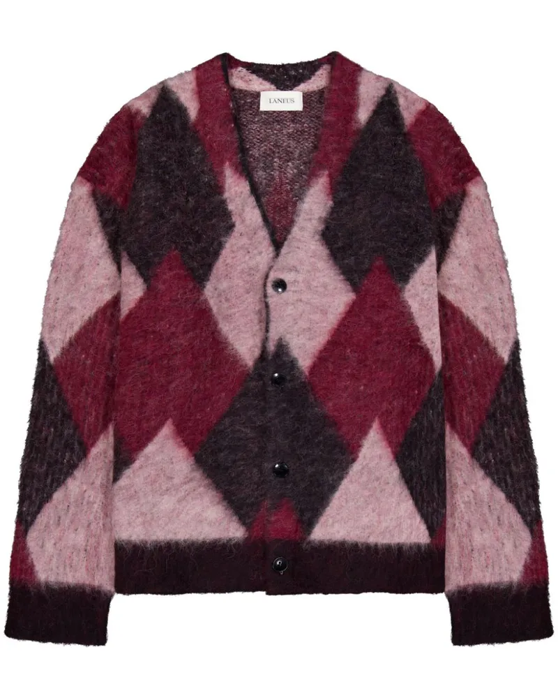 Laneus Cardigan mit Argyle-Muster - Rot Rot