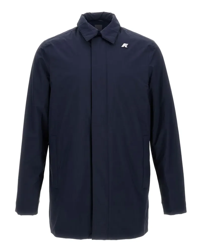 K-Way long-sleeve collared coat - Blau Blau