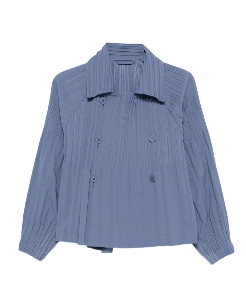 Issey Miyake pleated button jacket - Blau Blau