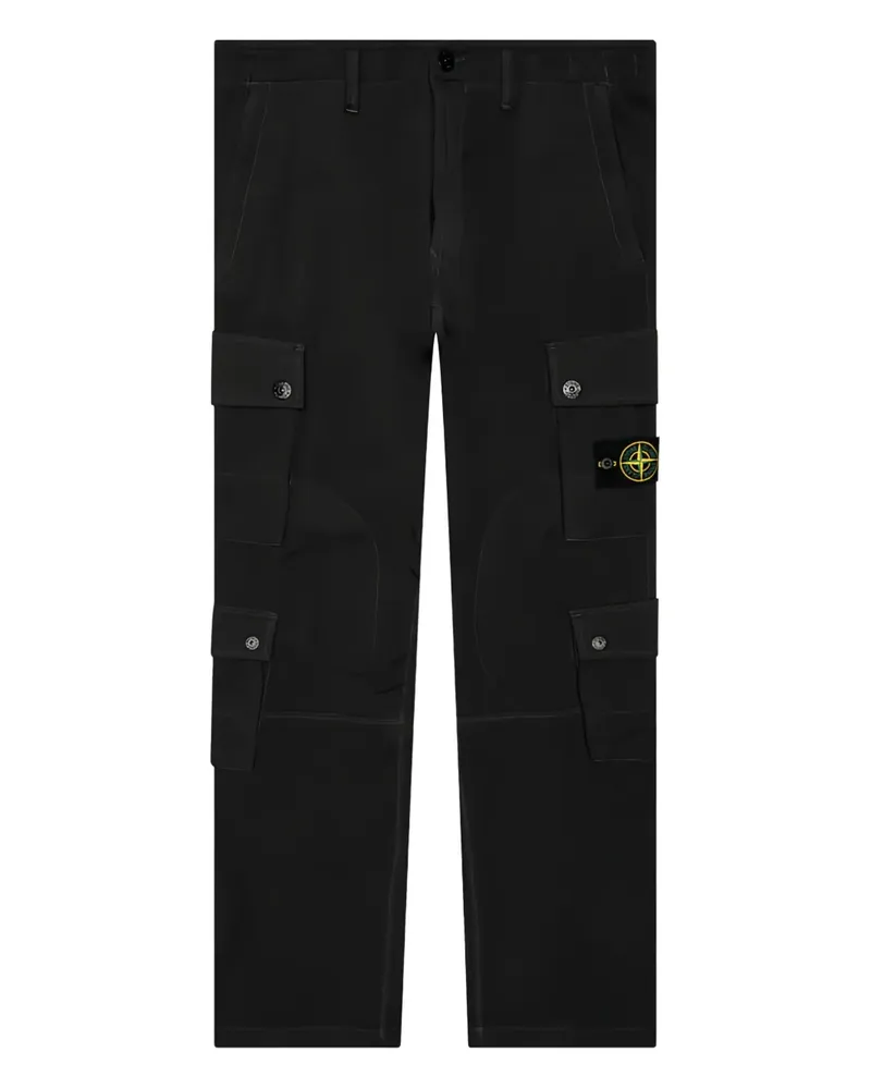 Stone Island Hose mit abnehmbarem Kompass-Patch - Schwarz Schwarz