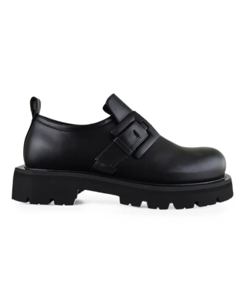 Balmain Anthem Loafer aus glasiertem Leder - Schwarz Schwarz