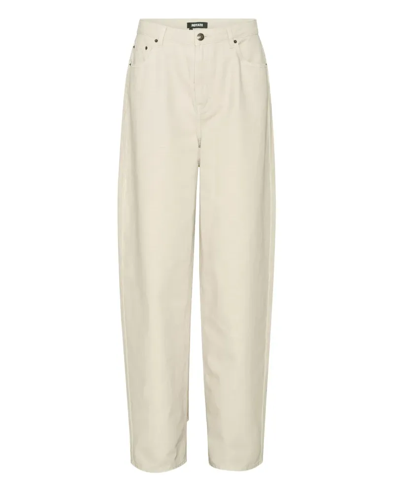 ROTATE Birger Christensen Straight-Leg-Jeans mit R-Stickerei - Nude Nude