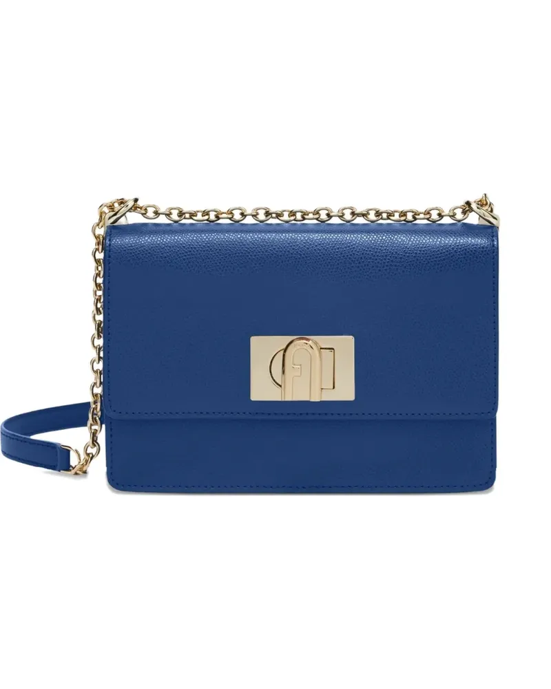 Furla Schultertasche mit Kettenriemen - Blau Blau