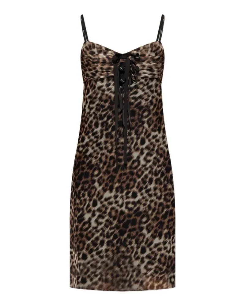Marc Jacobs Minikleid mit Leopardenprint und Schleifendetail - Braun Braun