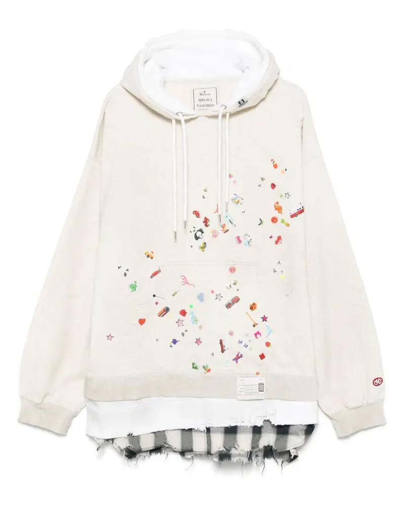 MIHARAYASUHIRO Hoodie im Layering-Look - Nude Nude