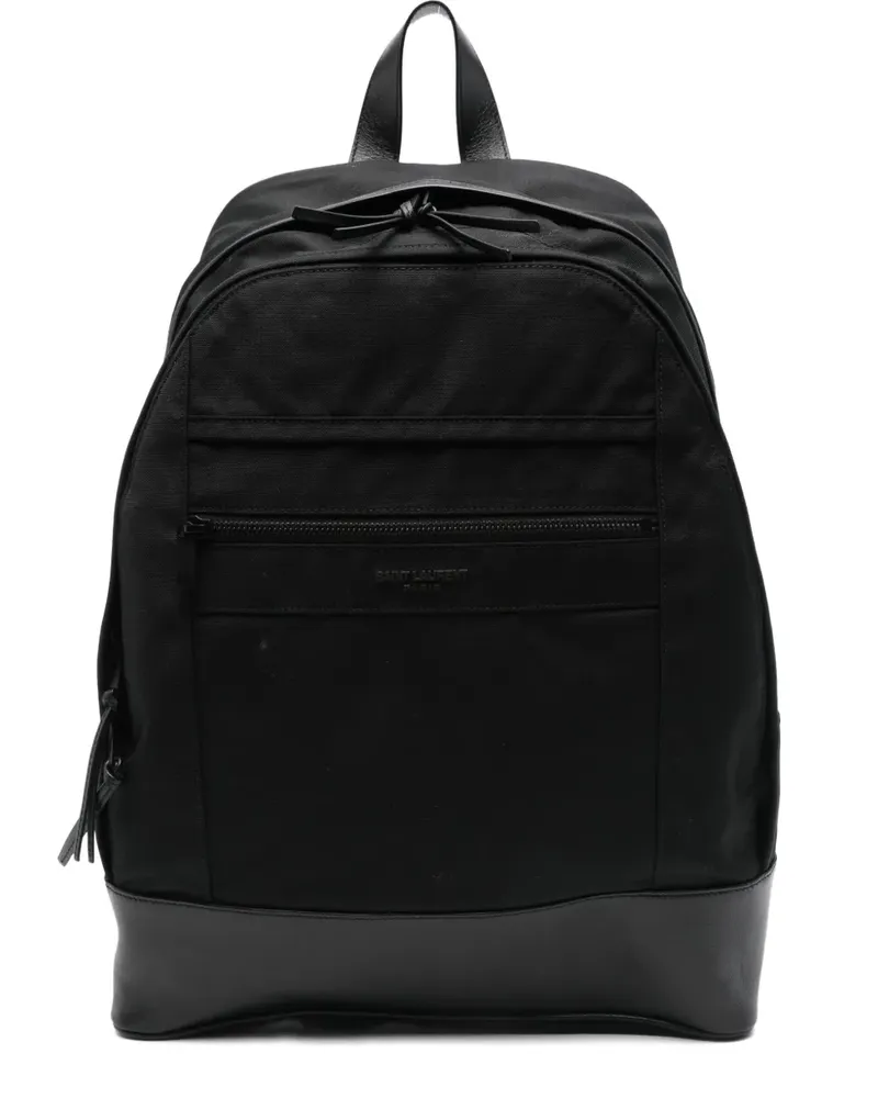 Saint Laurent Mittelgroßer City Rucksack mit Logo - Schwarz Schwarz
