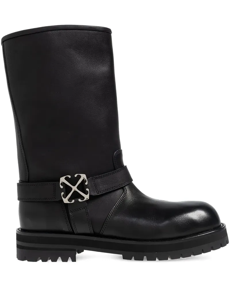 OFF-WHITE 40mm buckle strap boots - Schwarz Schwarz