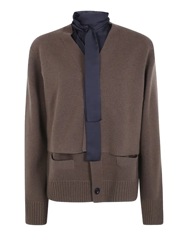 Sacai Cardigan im Layering-Look - Braun Braun