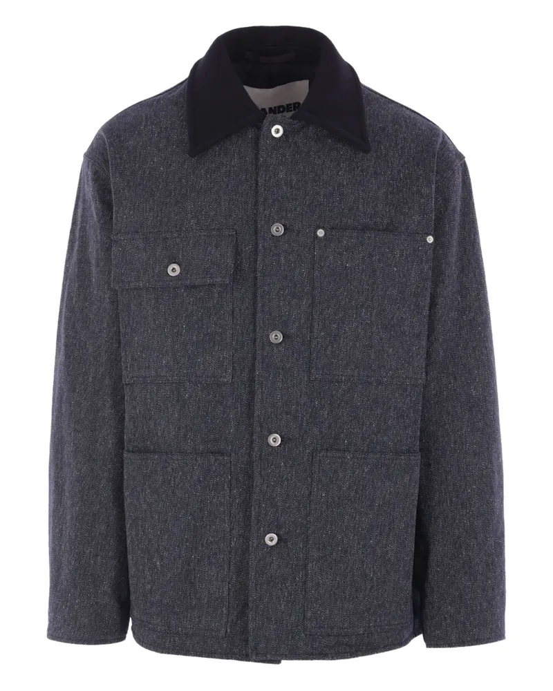 Jil Sander Jeansjacke aus Flamé-Wollfilz - Blau Blau