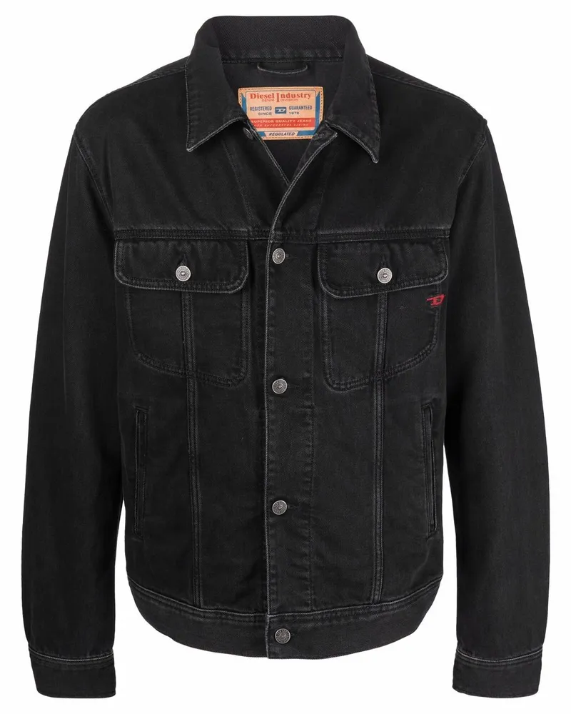 Diesel Jeansjacke mit Knopfleiste - Schwarz Schwarz