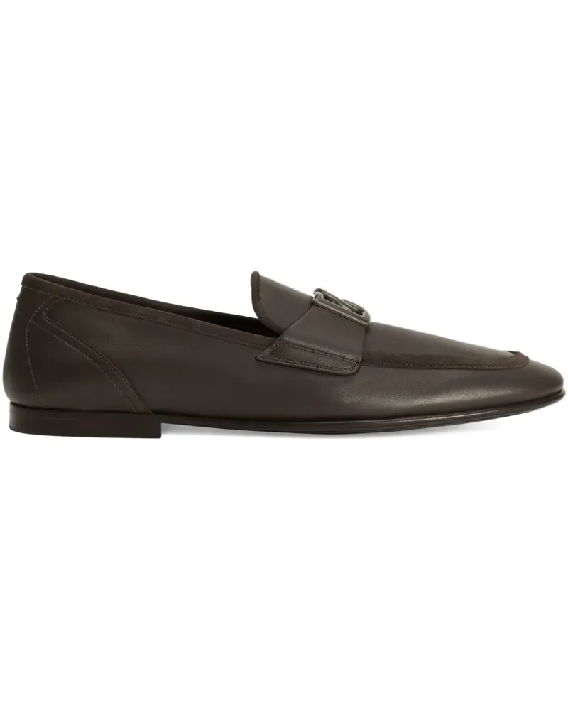Dolce & Gabbana Loafer mit Logo-Schild - Braun Braun
