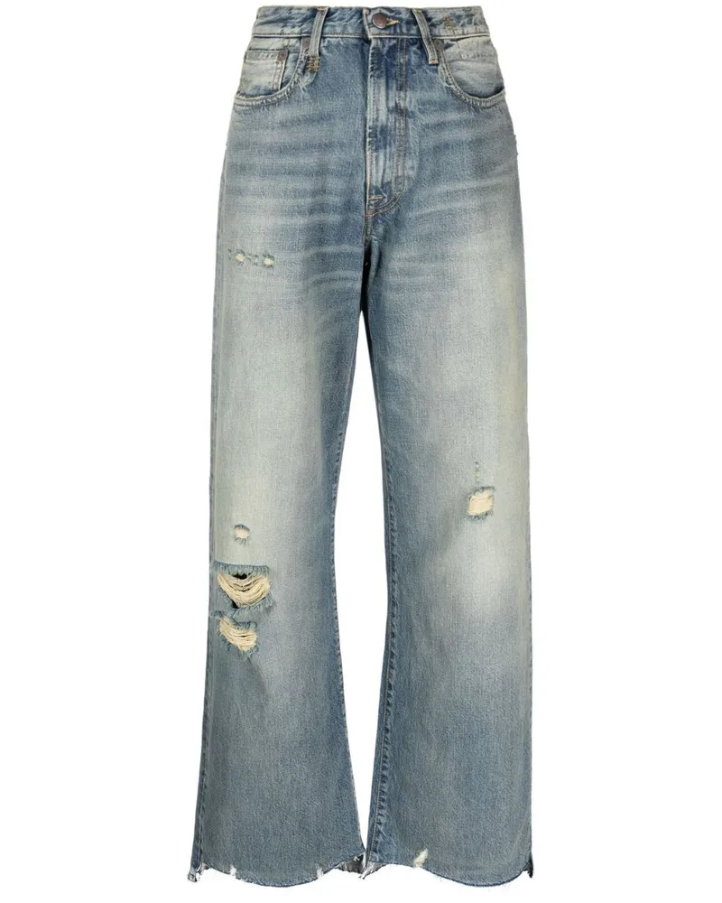 R13 Jeans mit weitem Bein - Blau Blau