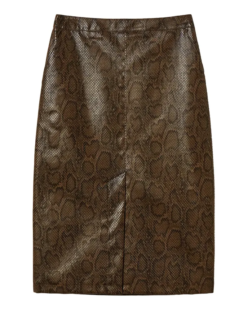 Twin-Set python-print midi skirt - Braun Braun